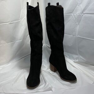 OLD Navy Black Suede Black Jack Heeled Calf Boot Size 10